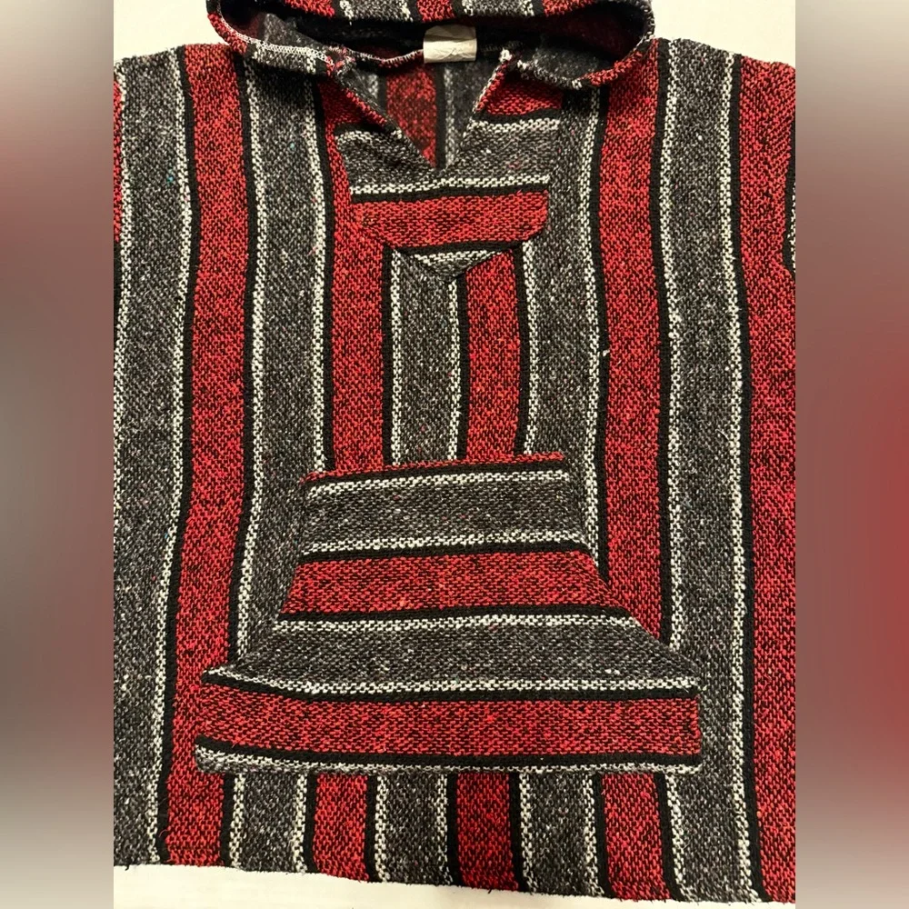 Frank’s Textiles Baja Hoodie Red Black Size M - Picture 9 of 16